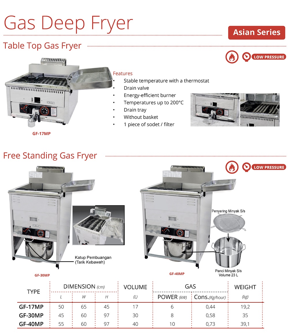 Deep Fryer Asian Series GETRA GF-30MP