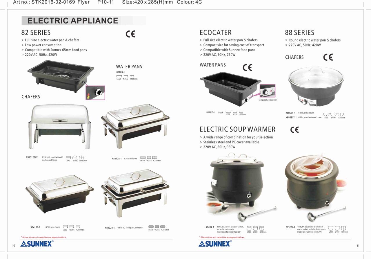 Pemanas Makanan Chafing Dish 10 L Electrix Soup Warmer SUNNEX 87328-1